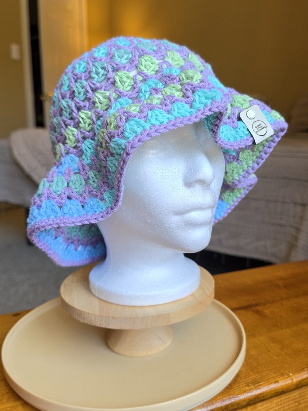 Purple Variegated Crochet Bucket Hat